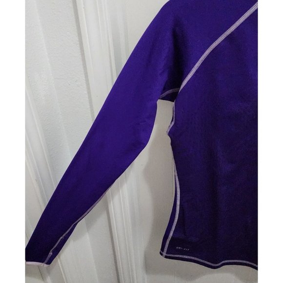 Nike Pro Women's Dri Fit Long Sleeve Fitted Half Zip Pullover Top Purple Size M - Picture 6 of 13